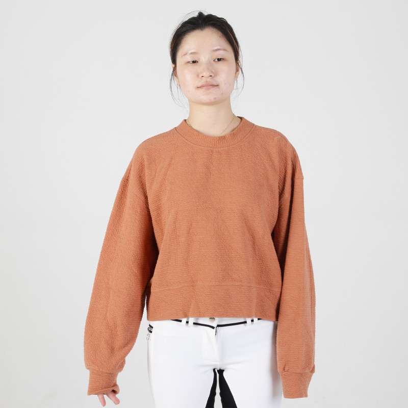 EQ-Pullover 01 Long Sleeve French Terry Slim Fit Equestrian Crop Pullover