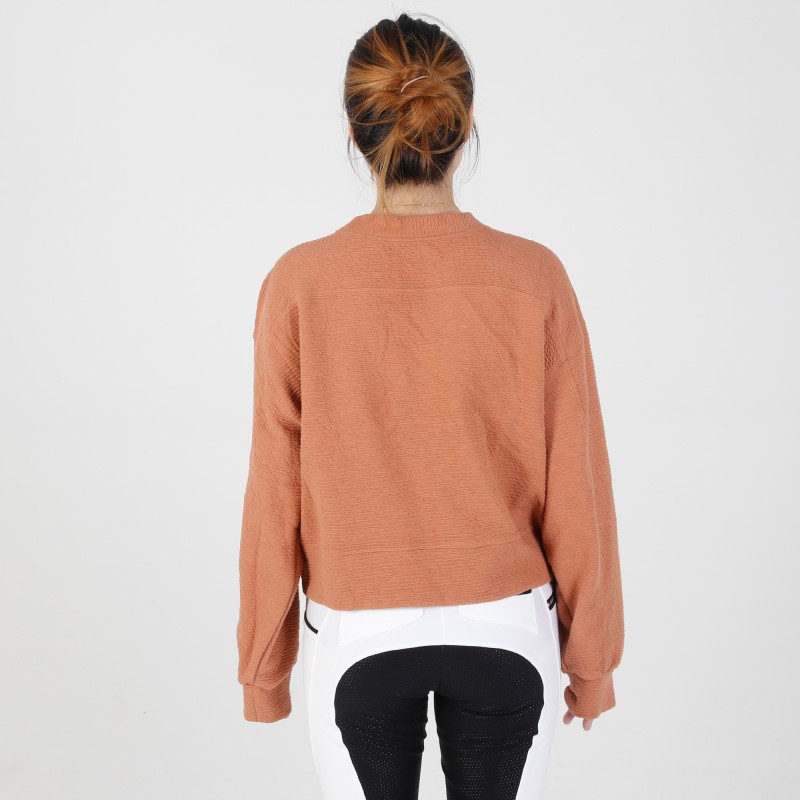EQ-Pullover 01 Long Sleeve French Terry Slim Fit Equestrian Crop Pullover 