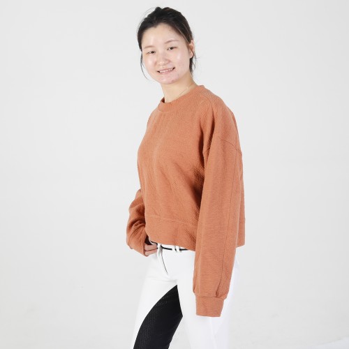 EQ-Pullover 01 Long Sleeve French Terry Slim Fit Equestrian Crop Pullover