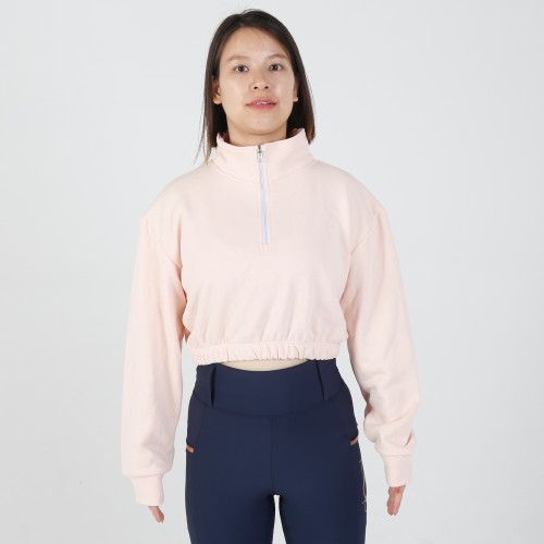 EQ-Pullover 02 Long Sleeve French Terry Slim Fit Equestrian Crop Pullover