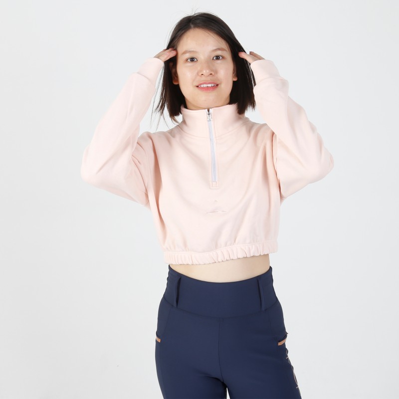 EQ-Pullover 02 Long Sleeve French Terry Slim Fit Equestrian Crop Pullover 