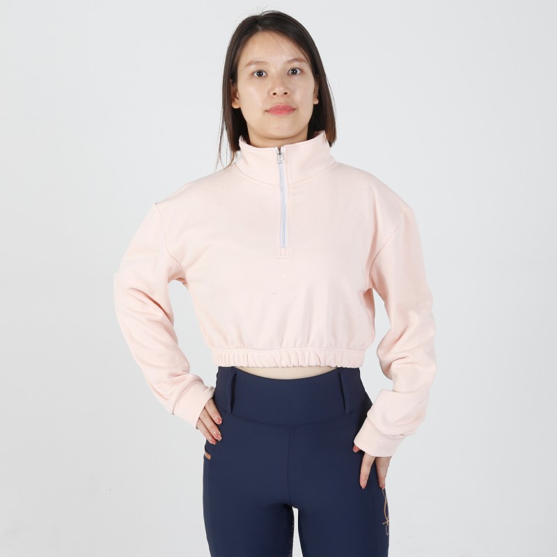 EQ-Pullover 02 Long Sleeve French Terry Slim Fit Equestrian Crop Pullover