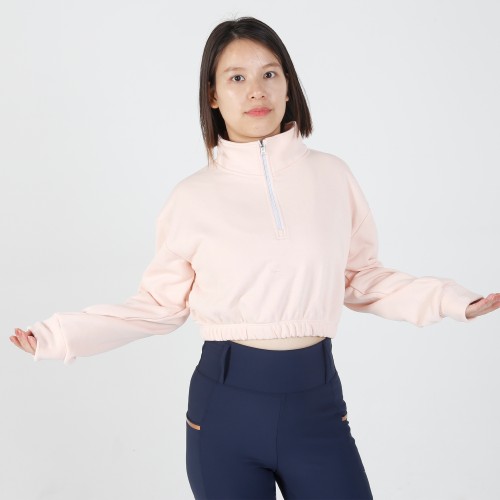 EQ-Pullover 02 Long Sleeve French Terry Slim Fit Equestrian Crop Pullover