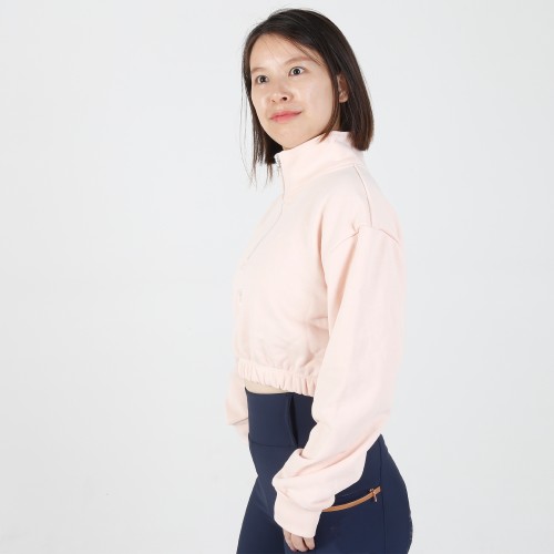 EQ-Pullover 02 Long Sleeve French Terry Slim Fit Equestrian Crop Pullover 