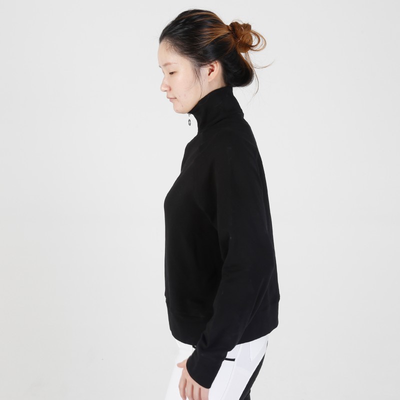 EQ-Pullover 03  Long Sleeve French Terry Slim Fit 1/4 Zipped Equestrian Pullover 
