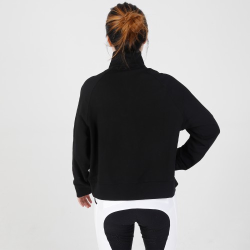 EQ-Pullover 03  Long Sleeve French Terry Slim Fit 1/4 Zipped Equestrian Pullover