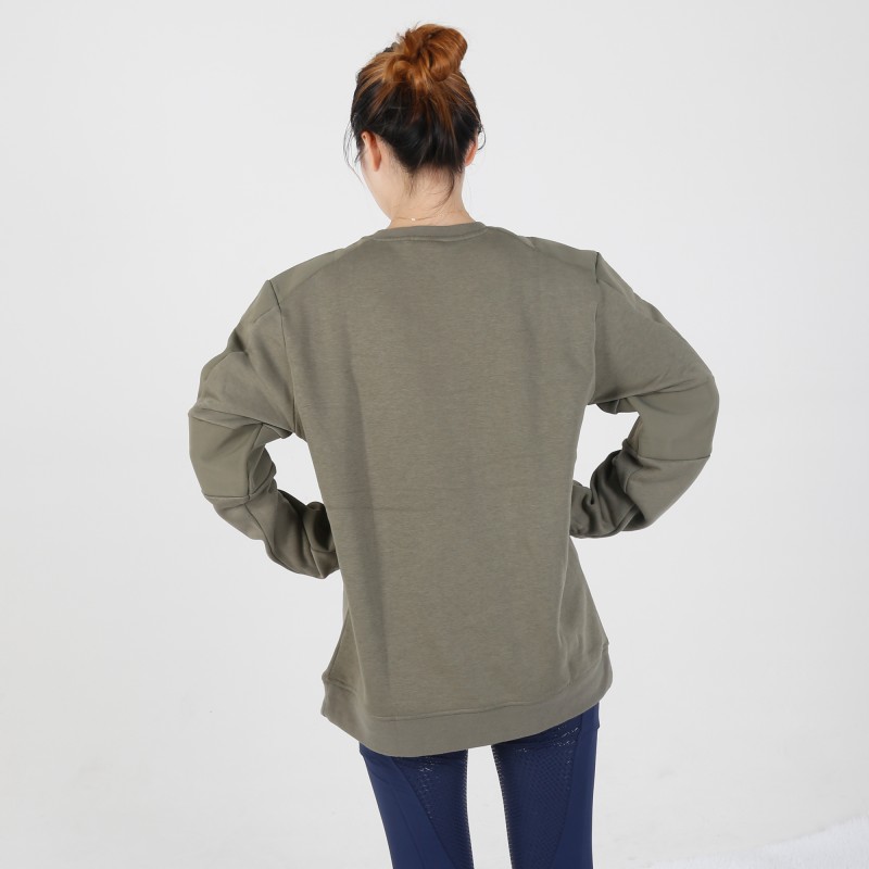 EQ-Pullover 04 Long Sleeve Patch Color French Terry Loose Fit Equestrian Pullover 