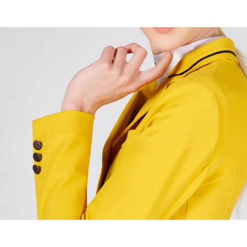 EQ-ShowJacket-01 320G 75%Nylon 25% Spandex-High perfermance 4-Button Horse Riding Show Jacket