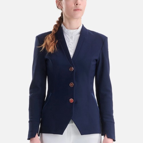 EQ-ShowJacket-04 320G 81% Nylon 19% Spandex-V-Collar Horse Riding Show Jacket