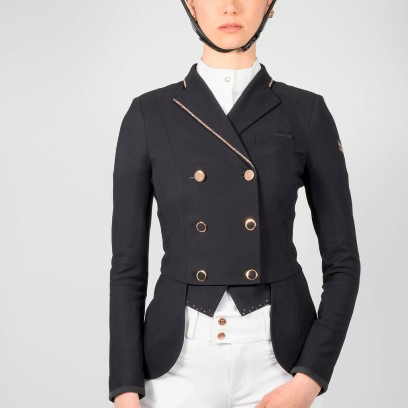 EQ-ShowJacket-05 350G 75% Nylon 25% Spandex-Competition Dressage Riding Shadbelly Show Coat