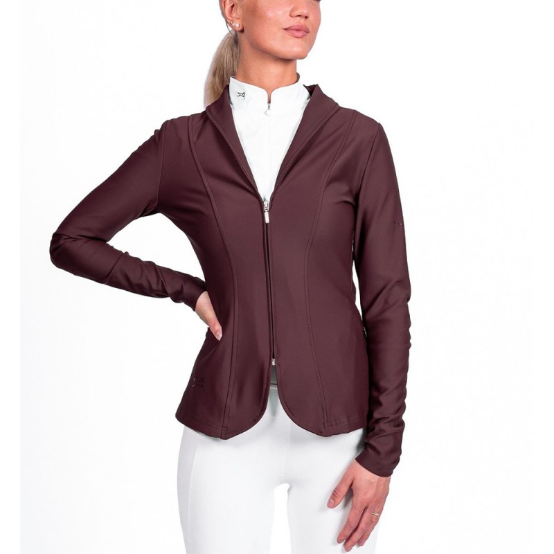 EQ-ShowJacket-07 350G 62% Nylon 38% Spandex-Zipper Technical Equestrian Show Jacket 