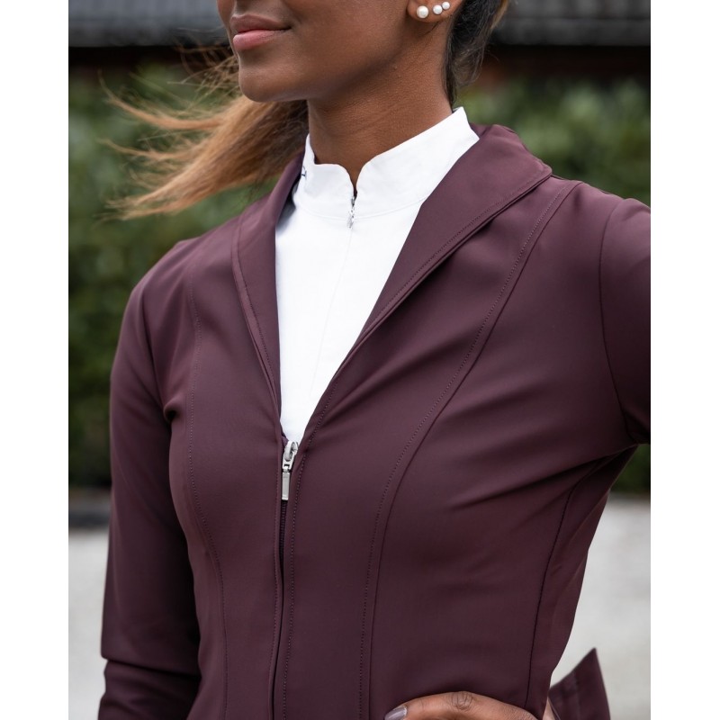 EQ-ShowJacket-07 350G 62% Nylon 38% Spandex-Zipper Technical Equestrian Show Jacket 