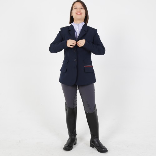 EQ-ShowJacket-09 320G 84% Polyester 16% Spandex-Zipper Technical Equestrian Show Jacket