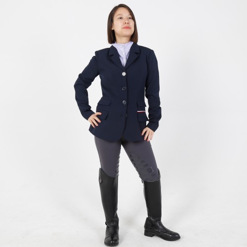 EQ-ShowJacket-09 320G 84% Polyester 16% Spandex-Zipper Technical Equestrian Show Jacket