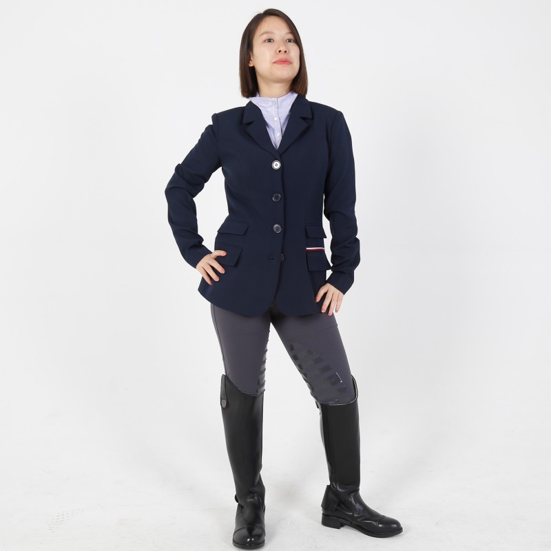 EQ-ShowJacket-09 320G 84% Polyester 16% Spandex-Zipper Technical Equestrian Show Jacket 