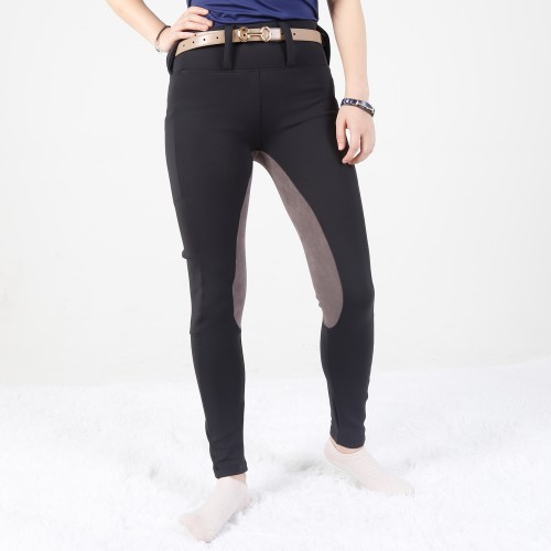 EQ-T03 320G 84%Polyester 16% Spandex Full Seat Suede Patch Horse Riding Tights