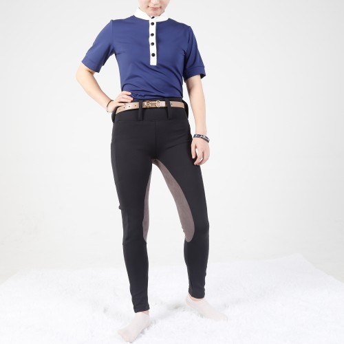 EQ-T03 320G 84%Polyester 16% Spandex Full Seat Suede Patch Horse Riding Tights