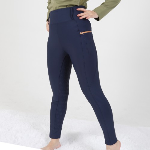 EQ-T04 320GSM 72% Nylon 28% Spandex High Waist Women Full Seat Silicone Riding Breeches