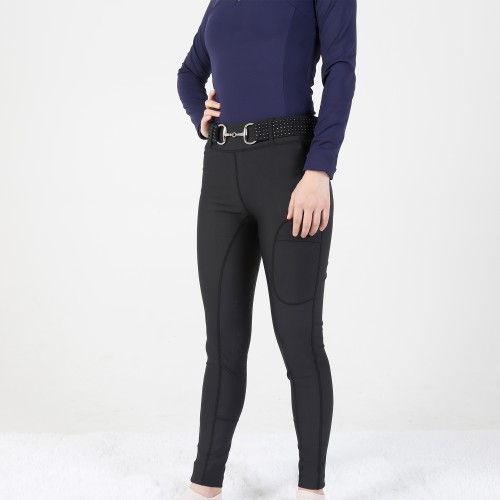 EQ-T05 280G 78% Polyester 22%Spandex Knee patch Silicone Horse Riding Leggings