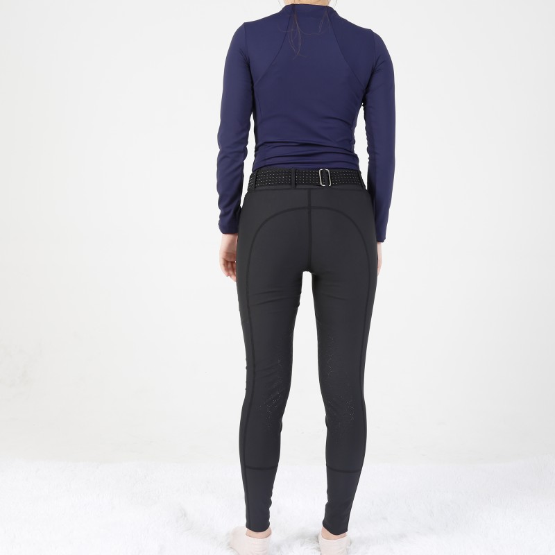 EQ-T05 280G 78% Polyester 22%Spandex Knee patch Silicone Horse Riding Leggings 