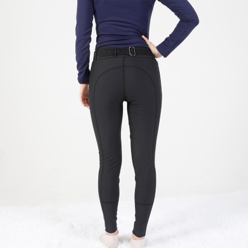 EQ-T05 280G 78% Polyester 22%Spandex Knee patch Silicone Horse Riding Leggings