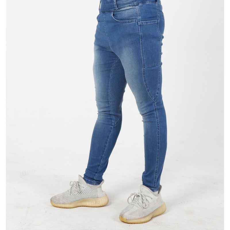EQ-T07  Full seat Silicone Denim Equestrian Tights 