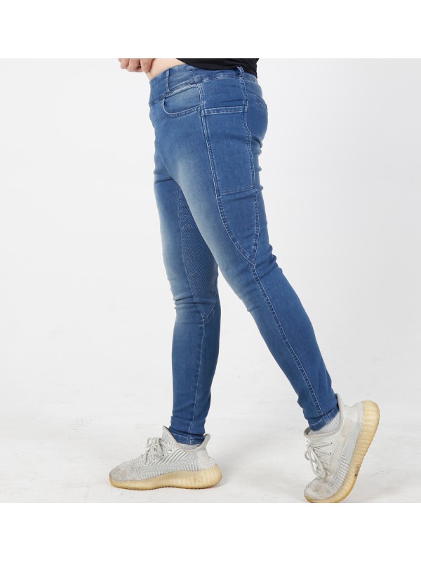 EQ-T07  Full seat Silicone Denim Equestrian Tights