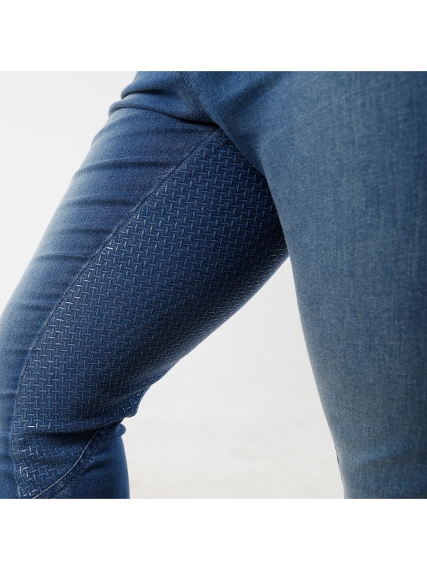 EQ-T07  Full seat Silicone Denim Equestrian Tights