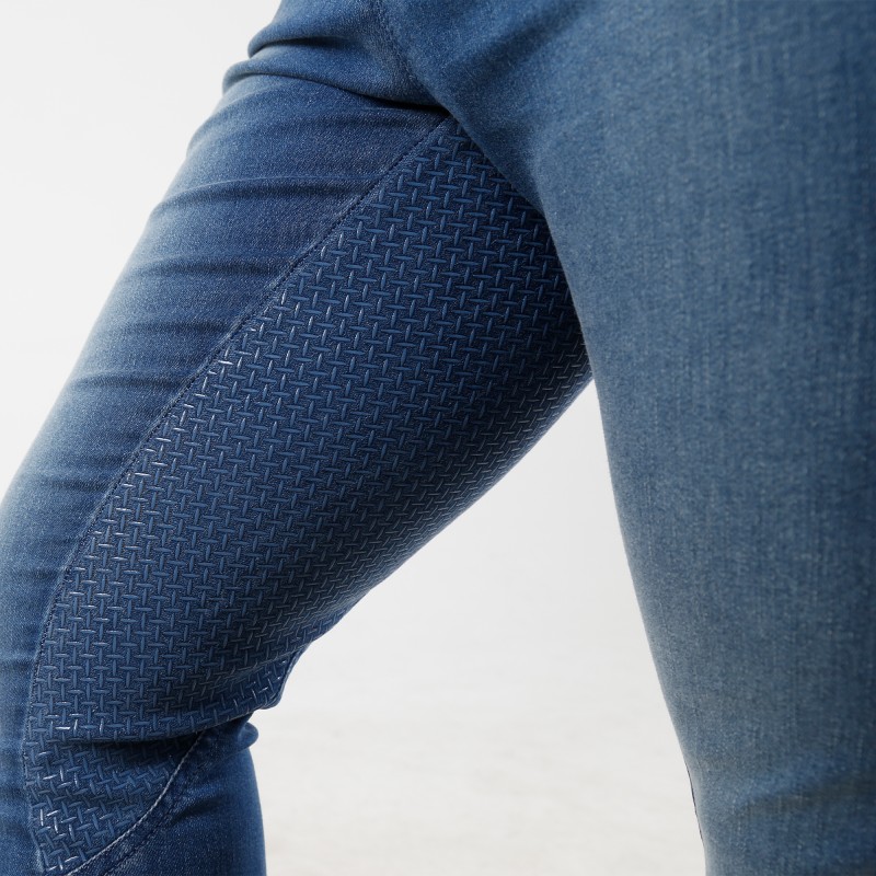 EQ-T07  Full seat Silicone Denim Equestrian Tights 
