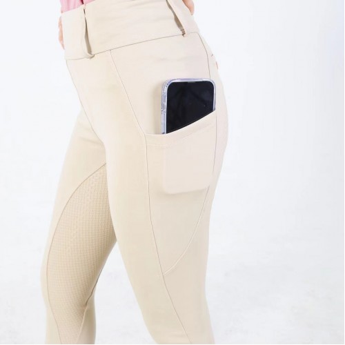 EQ-T10 350G 62%Nylon 38% Spandex Lux Full Seat Silicone Tights Side Pockets Riding Leggings