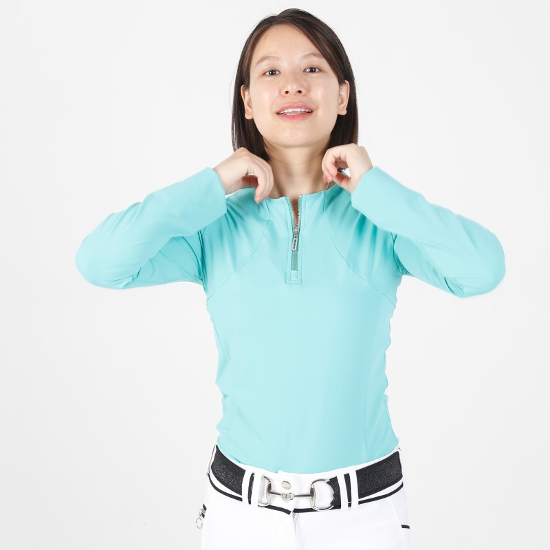 EQ-T-LS03 220G 75% Recycled Polyamide 25% Spandex- Eco Friendly Equestrian Long Sleeve Shirts Skinny Base Layer 