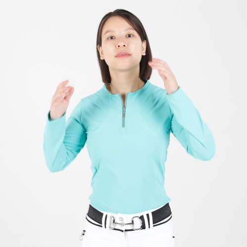 EQ-T-LS03 220G 75% Recycled Polyamide 25% Spandex- Eco Friendly Equestrian Long Sleeve Shirts Skinny Base Layer