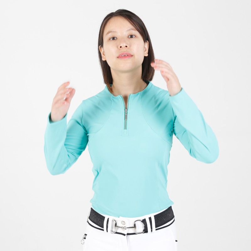 EQ-T-LS03 220G 75% Recycled Polyamide 25% Spandex- Eco Friendly Equestrian Long Sleeve Shirts Skinny Base Layer 