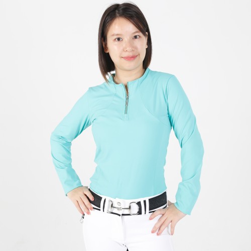 EQ-T-LS03 220G 75% Recycled Polyamide 25% Spandex- Eco Friendly Equestrian Long Sleeve Shirts Skinny Base Layer