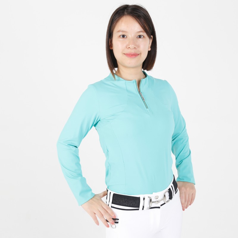 EQ-T-LS03 220G 75% Recycled Polyamide 25% Spandex- Eco Friendly Equestrian Long Sleeve Shirts Skinny Base Layer 