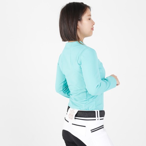 EQ-T-LS03 220G 75% Recycled Polyamide 25% Spandex- Eco Friendly Equestrian Long Sleeve Shirts Skinny Base Layer