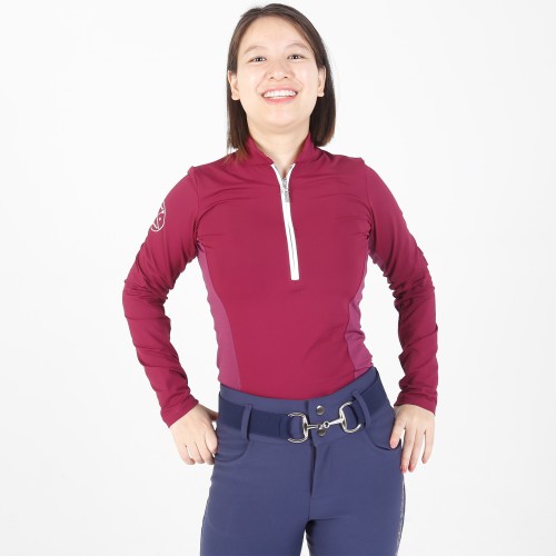 EQ-T-LS11  200G 85%Nylon+15%spandex-Back cut out Show Shirts Horse Riding Base Layer