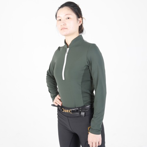 EQ-T-LS15  200G 85%Nylon 15%spandex Back cut out Show Shirts Horse Riding Base Layer