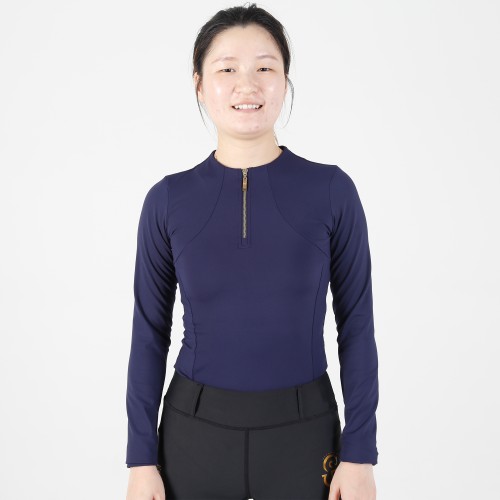 EQ-T-LS16  220G 75%Nylon+25% elastane-Back cut out Show Shirts Horse Riding Base Layer