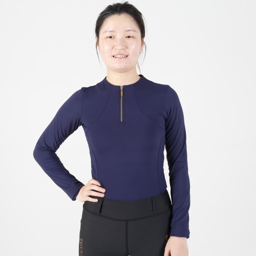 EQ-T-LS16  220G 75%Nylon+25% elastane-Back cut out Show Shirts Horse Riding Base Layer