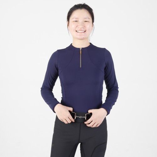 EQ-T-LS16  220G 75%Nylon+25% elastane-Back cut out Show Shirts Horse Riding Base Layer