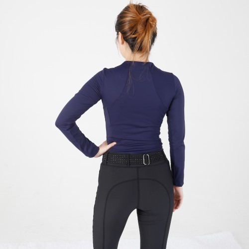 EQ-T-LS16  220G 75%Nylon+25% elastane-Back cut out Show Shirts Horse Riding Base Layer