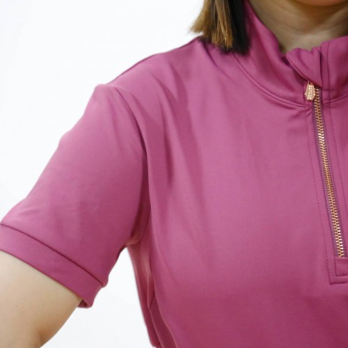 EQ-T-SL-04 250G 73% Polyester 27%Spandex-Horse Riding Equine Tops 1/4 zip polo Classic Equestrian Shirts