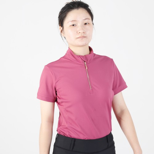 EQ-T-SL-04 250G 73% Polyester 27%Spandex-Horse Riding Equine Tops 1/4 zip polo Classic Equestrian Shirts