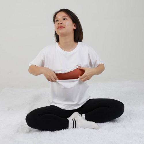 MN-T01 Wholesale AU Size White Color Women Maternity Tops Short Sleeve T-Shirt Casual Comfortable Friendly Breastfeeding Shirts