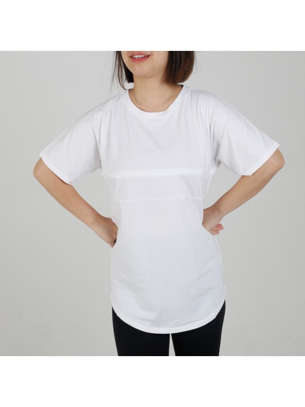 MN-T01 Wholesale AU Size White Color Women Maternity Tops Short Sleeve T-Shirt Casual Comfortable Friendly Breastfeeding Shirts