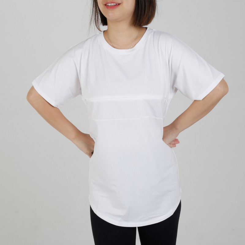 MN-T01 Wholesale AU Size White Color Women Maternity Tops Short Sleeve T-Shirt Casual Comfortable Friendly Breastfeeding Shirts 