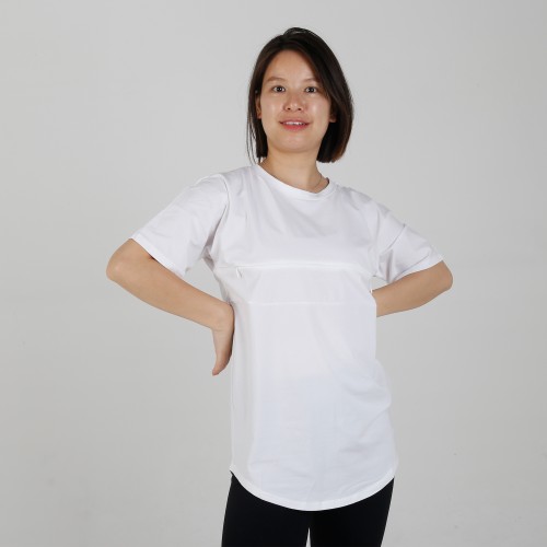 MN-T01 Wholesale AU Size White Color Women Maternity Tops Short Sleeve T-Shirt Casual Comfortable Friendly Breastfeeding Shirts