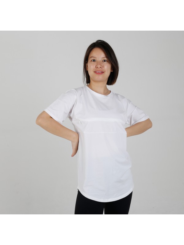 MN-T01 Wholesale AU Size White Color Women Maternity Tops Short Sleeve T-Shirt Casual Comfortable Friendly Breastfeeding Shirts