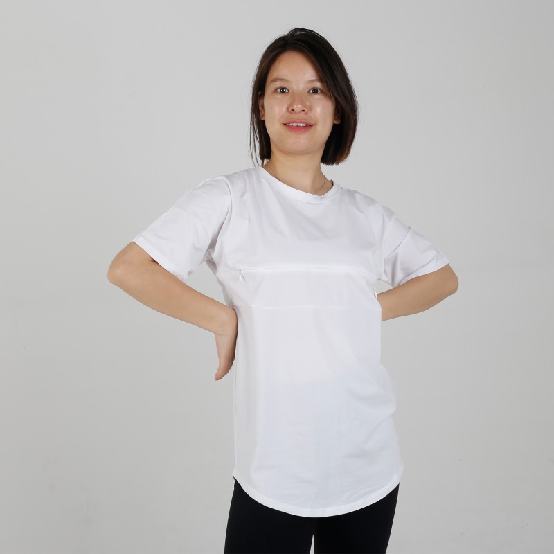 MN-T01 Wholesale AU Size White Color Women Maternity Tops Short Sleeve T-Shirt Casual Comfortable Friendly Breastfeeding Shirts 